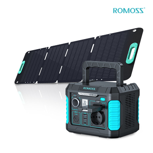 [SET] 로모스 파워뱅크 캠핑용 대용량 배터리 300W RS300+태양광패널