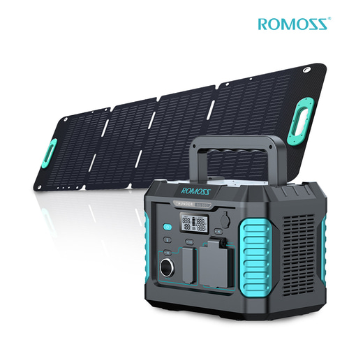 [SET] 로모스 파워뱅크 캠핑용 대용량 배터리 500W RS500+태양광패널